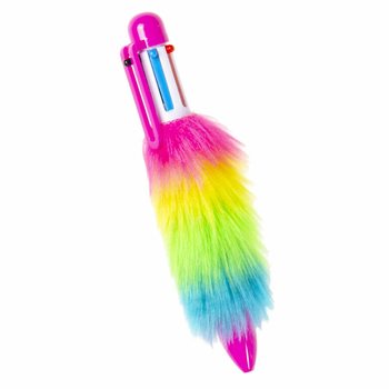 FLUFFY BALLPOINT PEN WITH 6 BUILT-IN COLORS - IN DISPLAY (24 pcs)