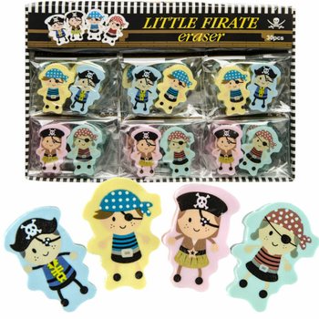 Pirate Figure Eraser Set - 2 Pieces in Display