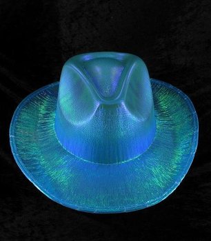 GLITTER COWBOY HAT - BLUE (6 pcs)