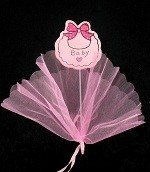 Fabric Decorative Pick - Baby Pink (12 pcs)