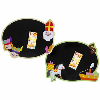 SAINT NICHOLAS CHALKBOARD INCLUDING BOX OF CHALK (24 pcs.)