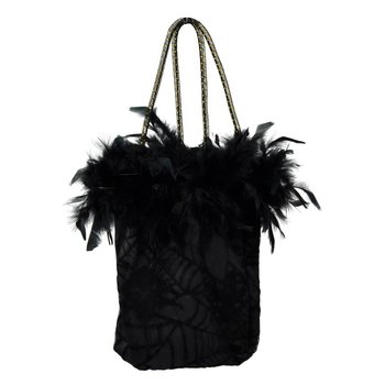 TOYS HANDBAG WITH FEATHERS AND SPIDER WEB PRINT (6pc.)