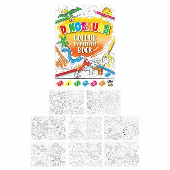 Dinosaur 'Color by Number' Coloring Book (48 pcs)