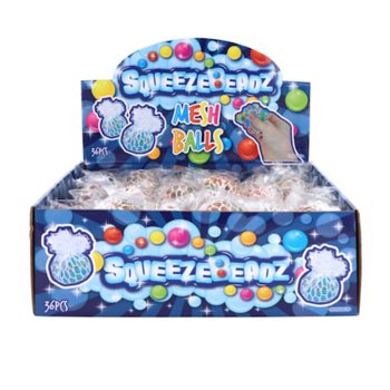SQUEEZY BEADZ MESH BALLS IN DISPLAY (36 pcs)