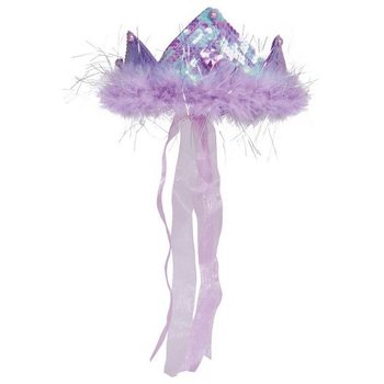 PURPLE CROWN WITH FEATHERS AND RIBBON (12pcs)
