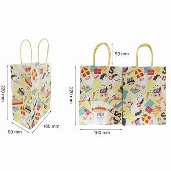 PAPER GIFT BAG - SAINT NICHOLAS - Dimensions 16x9x22 CM (12 pcs.)