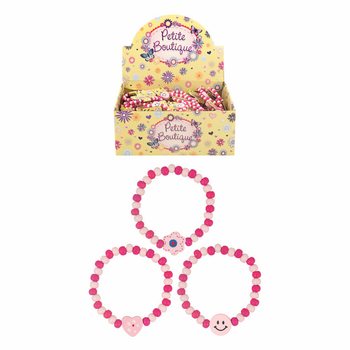 Wooden Smiley Girls Bracelets Display (120 pcs)