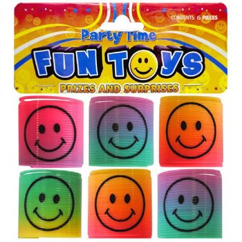 6 PIECES MINI SMILEY SPIRALS Ø3.5 CM. IN DELIVERY BAG (6 BAGS.)