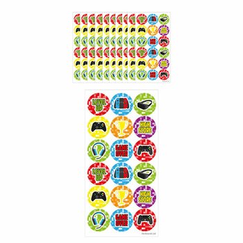Gamer Fun Stickers - 10 Sheets of 18 Stickers Each