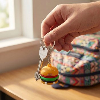 FAST FOOD 3D KEYRINGS - MIXED DESIGNS (12 pcs)