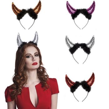 Glitter Devil Horns Headband (6 pcs)