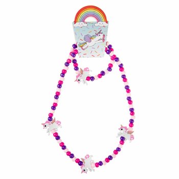 Wooden Unicorn Necklace & Bracelet Set for Kids (48 pcs)