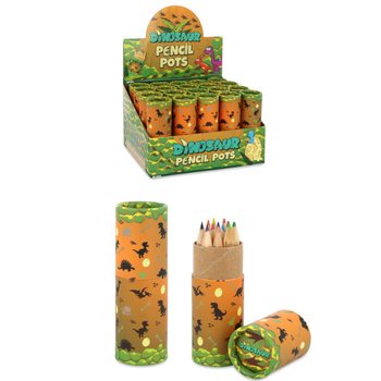 12x Colored Pencils in Tube: Model: Dinosaur - in Display (20 pcs.)