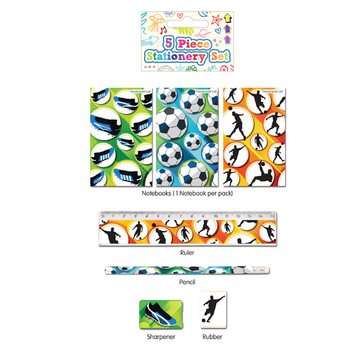 5-Piece Football Stationery Set (24 pcs)