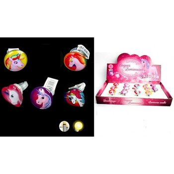LUMINOUS LED UNICORN / UNICORN CHILD RINGS IN DISPLAY (50pcs)