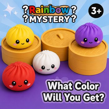 RAGE - Squishy SUGAR EDITION Bun Dumplings LARGE (8.5 x 8.5 x 4.8 cm) - Viral 2026 Fidget Toy (12 pcs)