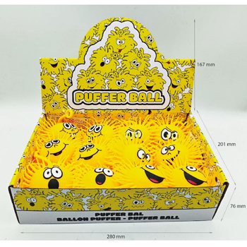 PUFFER BALL WITH EMOTION FACE - 10CM - IN DISPLAY (12pcs.)