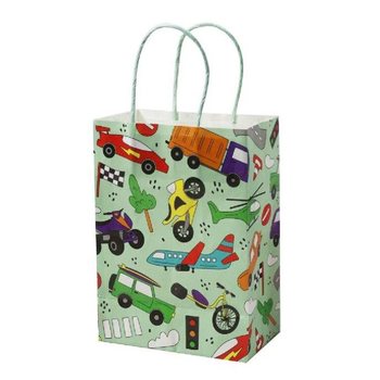 PAPER GIFT BAG - VEHICLES - Dimensions 16x9x22 CM (12 pcs.)