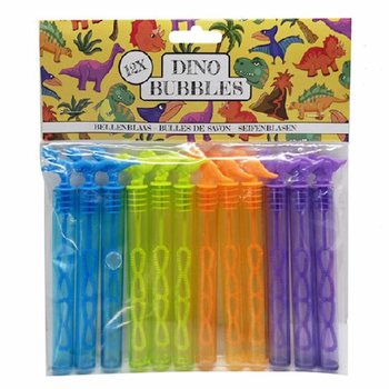 COLORED DINOSAUR BUBBLE RODS (1 Pack of 12)