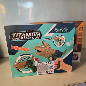 Dinosaur Gun with Darts & Target - Gift Box (Set of 2)
