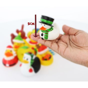 Christmas Rubber Ducks Mix 6cm (12 pack) - Festive Novelty Toys