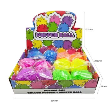 PUFFER BALL WITH BRIGHT COLORS - 8CM - IN DISPLAY (12pcs.)