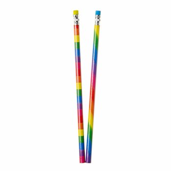 Rainbow Pencils with Eraser (12 pcs) - Wholesale