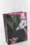 Packaging / Gift Bag Black/Pink/White Flower Medium (12 pcs)