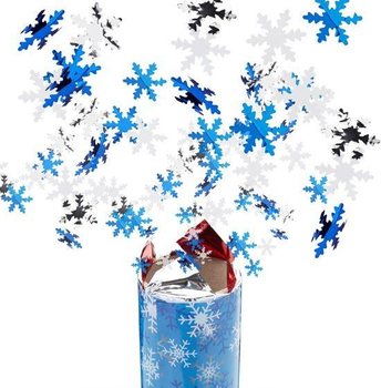 Confetti cannon - Snowflake - 40 cm - party shooter (10 pcs.)