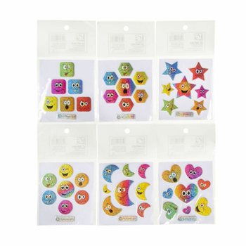 GLITTER STICKERS - MODEL: SMILEY (100 pcs)