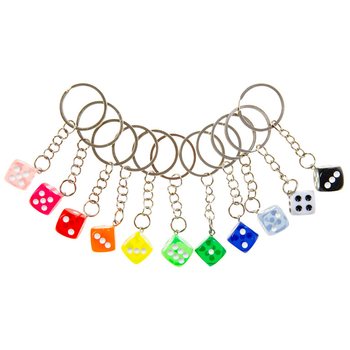 Dice Keychain - Mixed Colors (48 pcs)