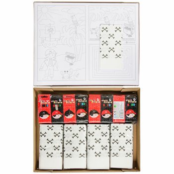 COMPLETE HOSPITALITY BOX PIRATE - 48x Pencil Sets + 100x Colouring Sheets + 100x Napkins (248 pcs)