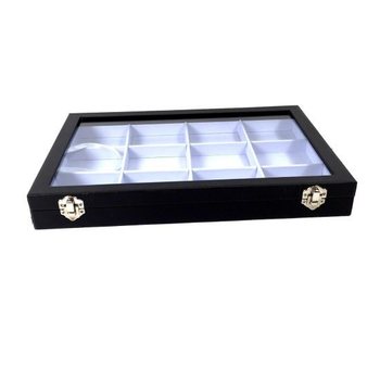 White Bead Display Tray with Lid, 12 Compartments