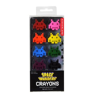 8 PIECES SPACE INVADERS crayons BOX (12st).
