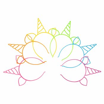 Unicorn Tiara, Neon Color Mix (24 pcs)