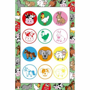 Farm Animal Stamps Display (60 pcs.)