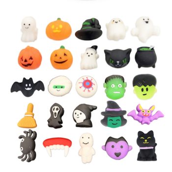 MIX HALLOWEEN SQUISHY FIGURES IN BUCKET (25 pcs)