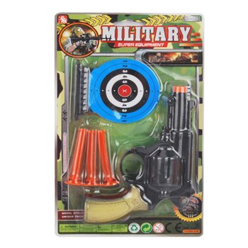 Military Pistol Set with Suction Darts & Targets (6 pcs)