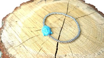 Ibiza Style Silver Look Bracelet with Buddha (1 pc)
