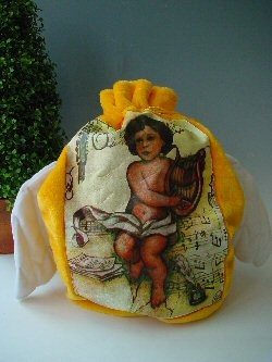 Small Faux Fur Gift Bag with Angel Wings (Pack of 2)