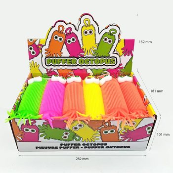 PUFFER BALL OCTOPUS - 20CM LONG - IN DISPLAY (12 pcs.)