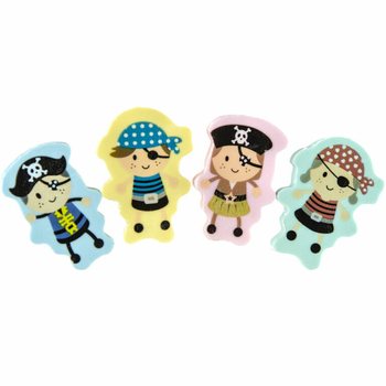 Pirate Figure Eraser Set - 2 Pieces in Display
