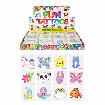 Fun Tattoos for Girls | Counter Display of 48 Packs (12 Tattoos per Pack)