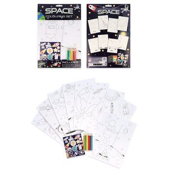 Large Coloring Set Space - Space - With Pencils and Stickers (12pcs)