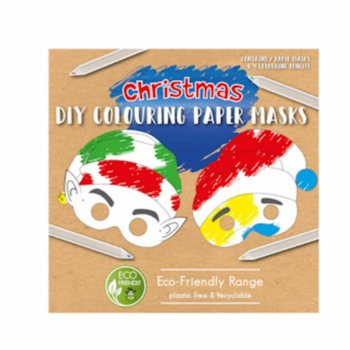 ECO FRIENDLY Color Your Own Christmas Mask with 4 Pencils (12 pcs)