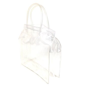 Luxury Transparent Block Bottom Packaging Bag with Sturdy Handle 18.5x18cm (25 pcs)