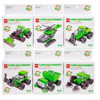 BRICKS BUILDING BLOCKS - FARM VEHICLES (12 Pcs)