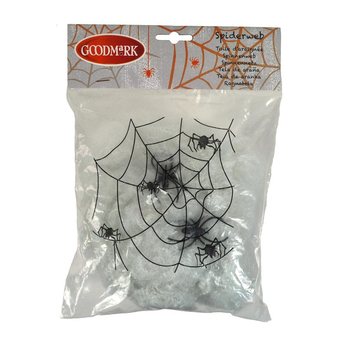 Halloween Decorative Spider Web with 2 Spiders (4 pcs.)