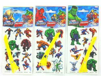 MARVEL HEROES RUB-ON TRANSFERS / STICKERS (24 pcs)