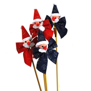 CHRISTMAS FIGURINE WITH BOW ON STICK (48 pcs.)